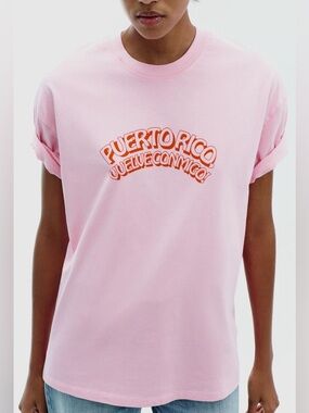 Zara Pink Puerto Rico Shirt Large